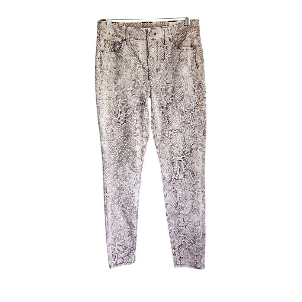 White House Black Market Gray Snakeskin Print High Rise Jeans - NWT